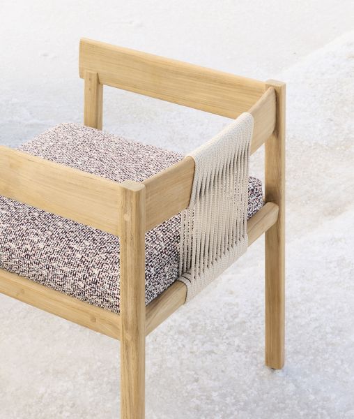 Sedia Cora con cuscino di seduta e schienale