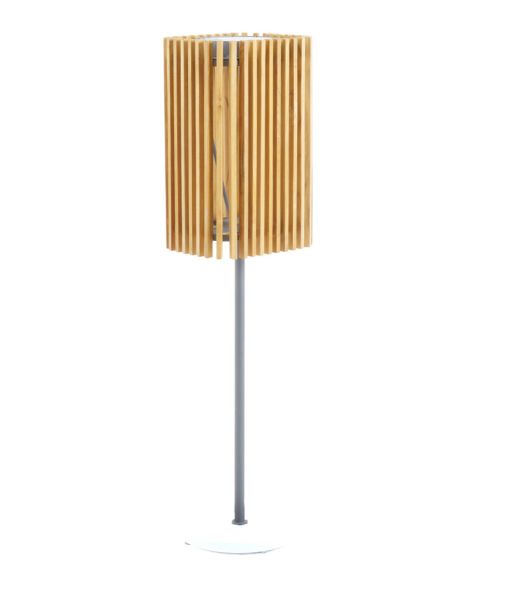 Standing light in teak and graphite aluminium