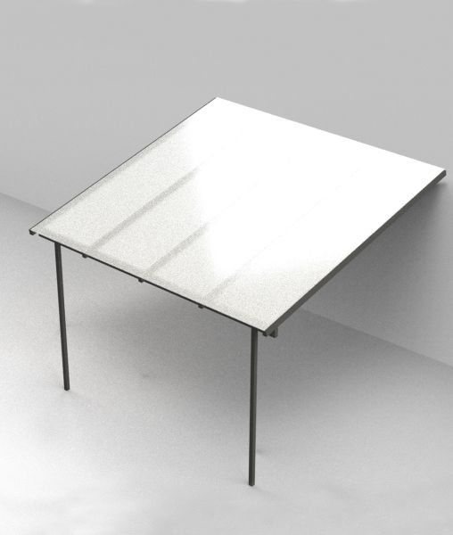 Pergola Meridienne addossata con copertura in policarbonato