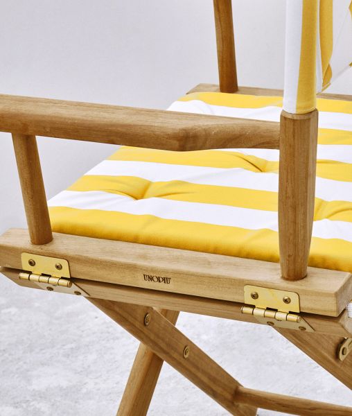 Poltroncina Ginger in teak con tessuto Stripes Sun