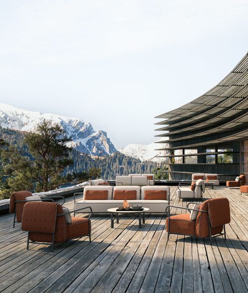 Salò round coffee table in aluminium 100 cm
