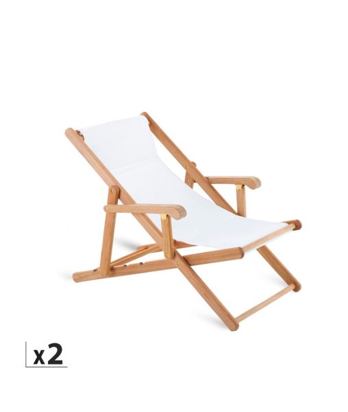 Offer – Set of 2 Clio teak deckchairs