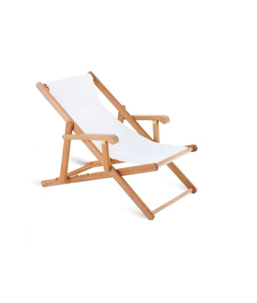 Folding deckchair with canvas