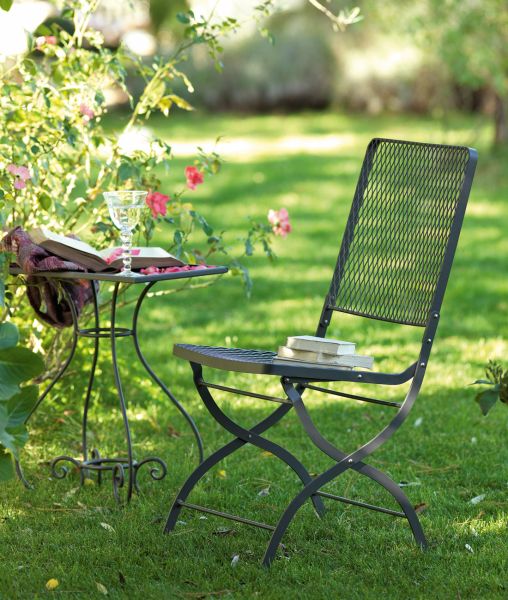 Chair folding Aurora in iron graphite