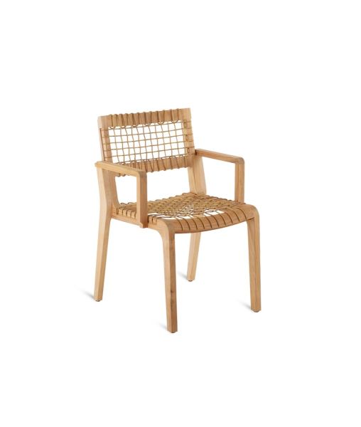 Small armchair Synthesis in teak and waprolace