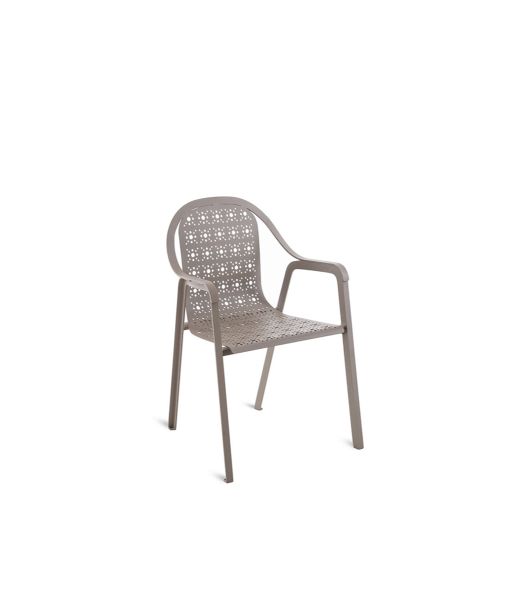 Petit fauteuil empilable Tline en aluminium