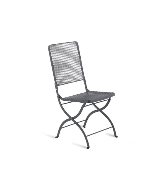 Chaise Aurora pliante en fer graphite