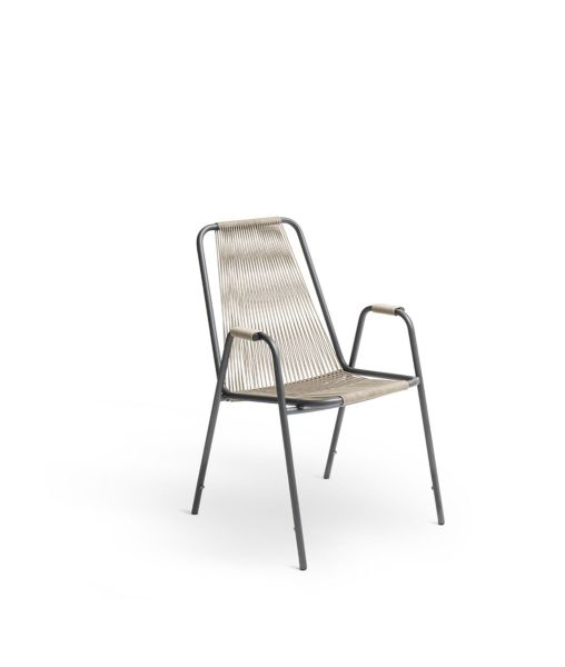 Coco Armchair in steel and rope