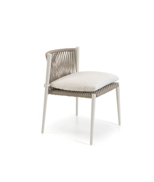 Luce stackable chair in aluminium white ivory