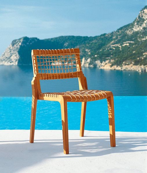 Chair Synthesis in teak and waprolace