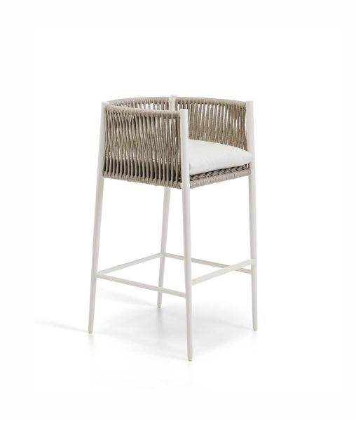 Luce Stool in aluminium white ivory