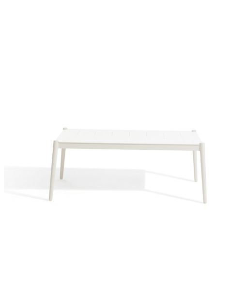 Coffee table rectangular Luce in aluminium white ivory