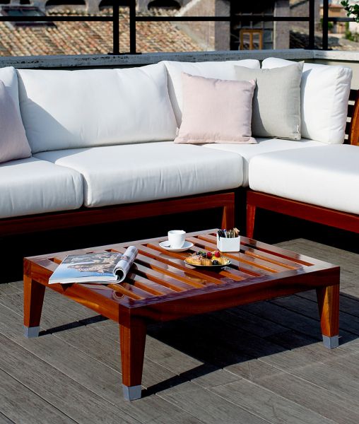 Coffee table rectangular C'est la Vie in mahogany