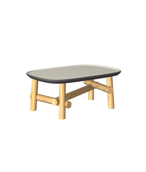 Symi beistelltisch aus teakholz und keramik mit dove-finish