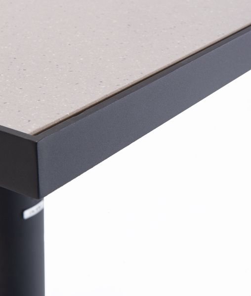 Tavolo Luce 65 cm in alluminio grafite top in grès 
