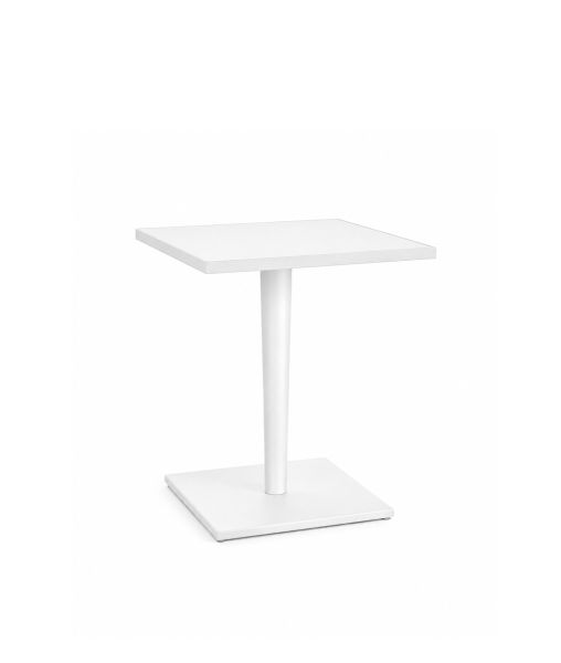 Luce small square table in aluminium white