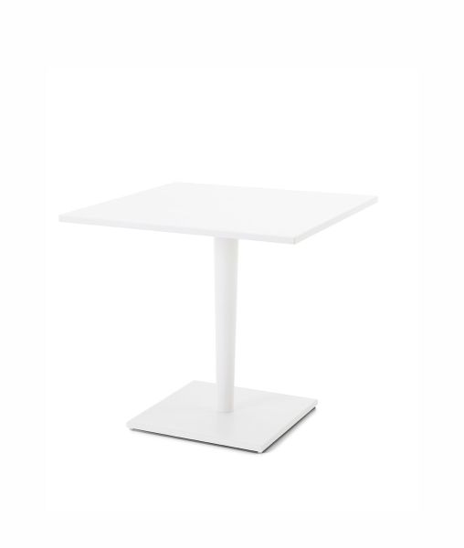 Table carrée Luce aluminium blanc ivoire