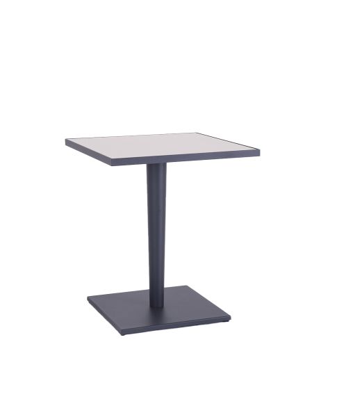 Tavolo Luce 65 cm in alluminio grafite top in grès 