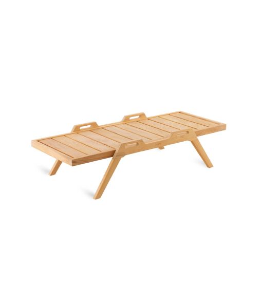 Coffee table stackable rectangular with handles 55 x 127 cm
