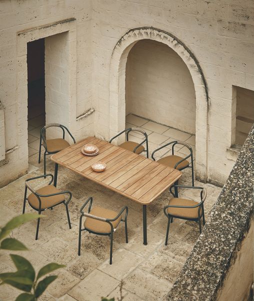 Tavolo rettangolare Versilia in teak e alluminio
