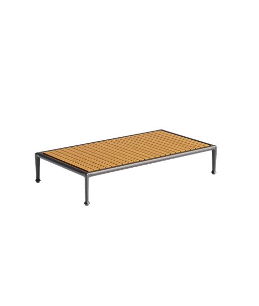 Table basse rectangulaire aluminium et teck
