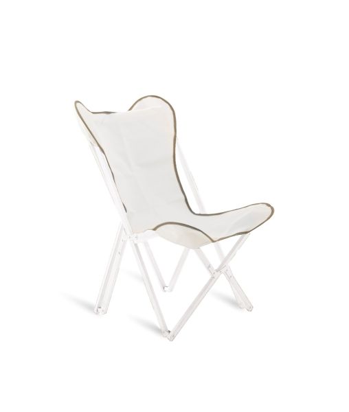 Sling in 100% cotton, off white, small armchair Emy