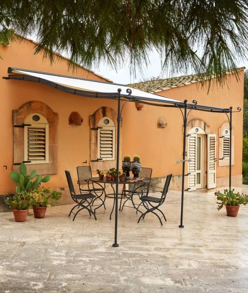 Toiles coulissantes pour pergola Solaire adossée courbée