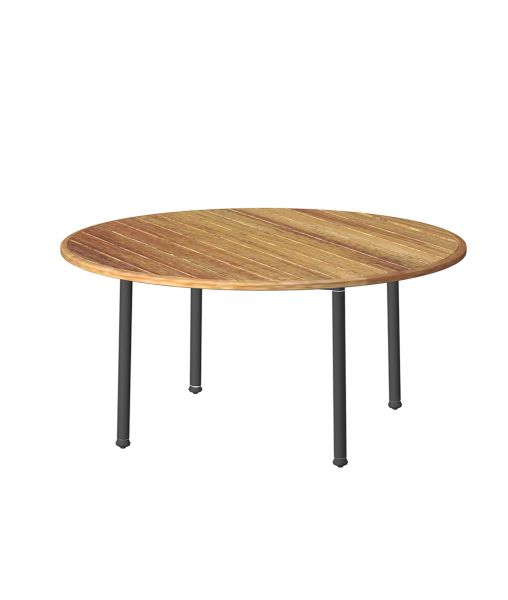 Tavolo rotondo versilia in teak e alluminio