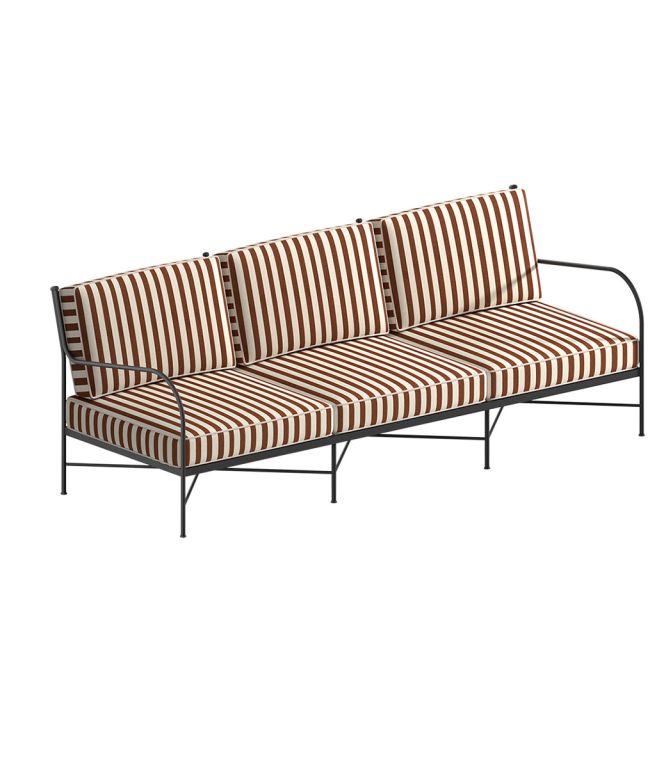 Igea three-seater iron sofa with cushions Igea three-seater iron sofa with cushions