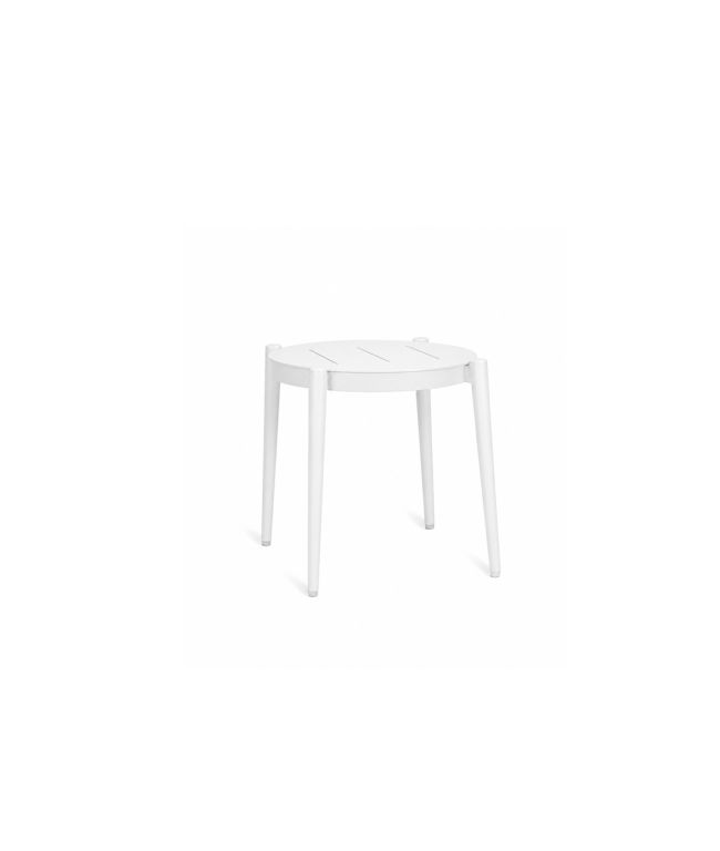 Luce round low table in white aluminum