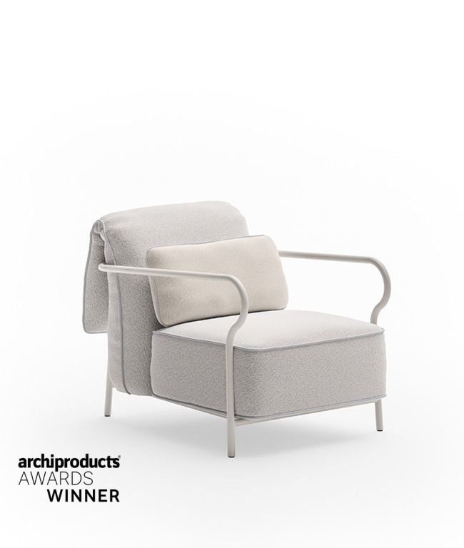 Salò Armchair with seat and backrest cushion
