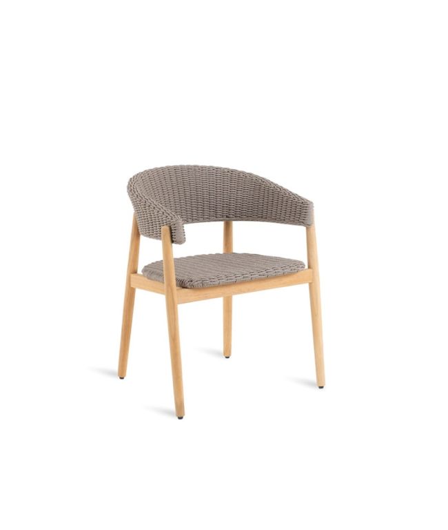 Small armchair in teak and cord Pevero