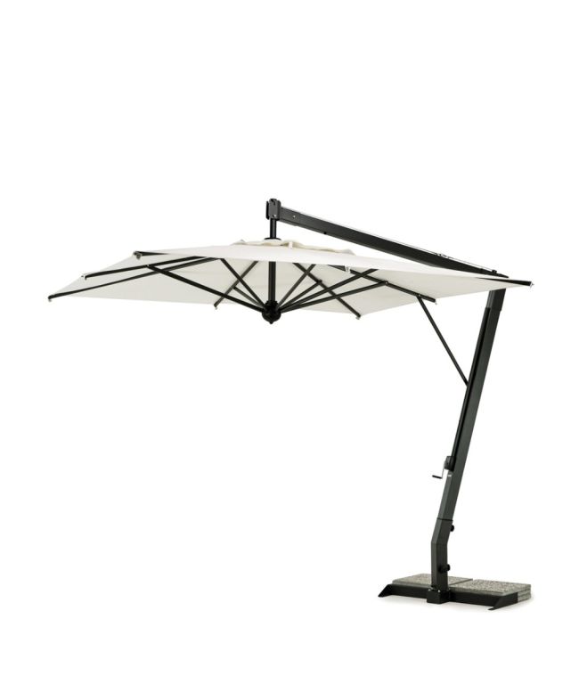 Umbrella square aluminium with shade color off white