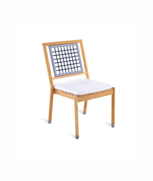 Quadra stackable chair in teak