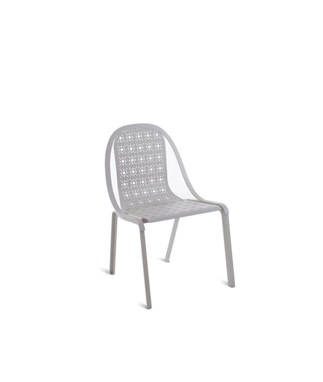 Tline stackable chair in aluminium