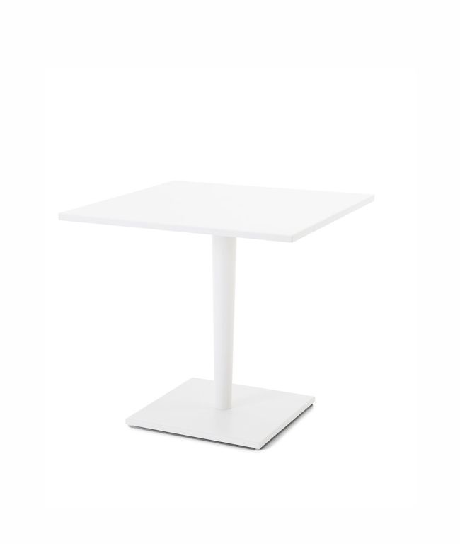 Luce square table aluminium white ivory