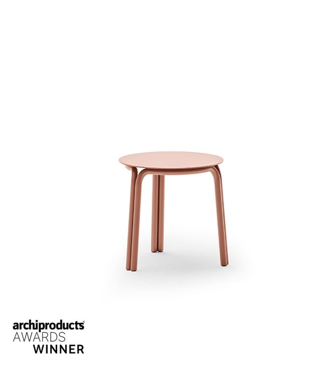Salò round coffee table in aluminium 45 cm